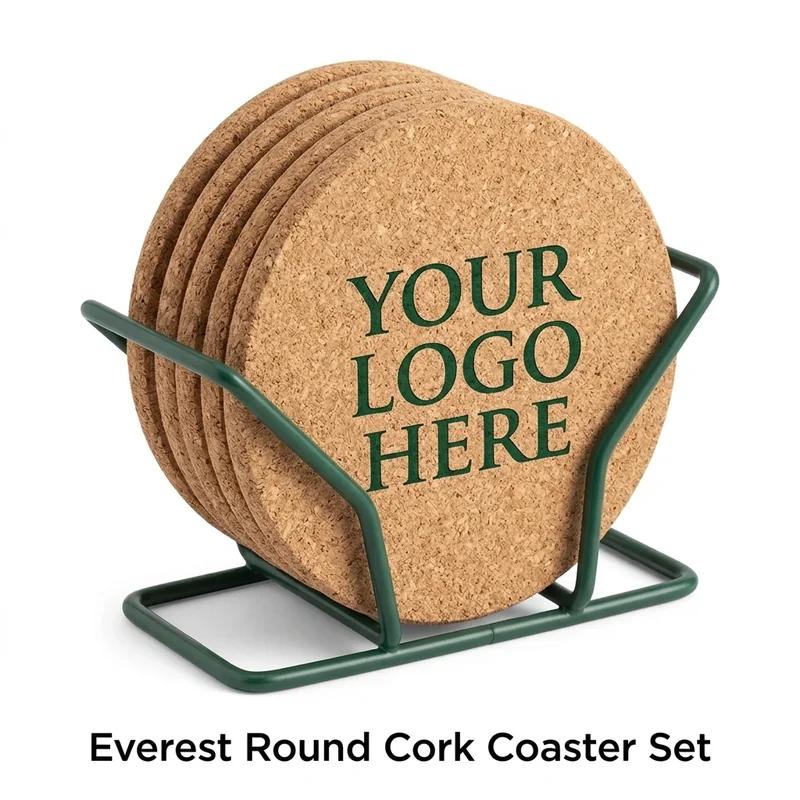 Everest Round Cork Coaster Set thumb 2