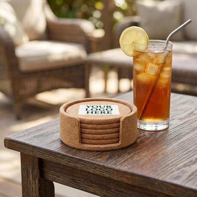 Everest Round Cork Coaster Set thumb 3