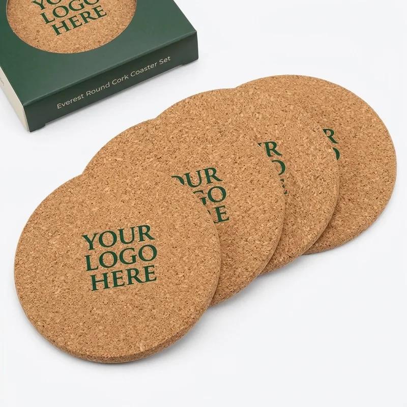 Everest Round Cork Coaster Set thumb 4