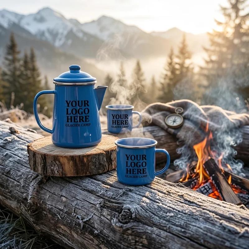 Ensemble de café en émail Glacier Camp thumb 3