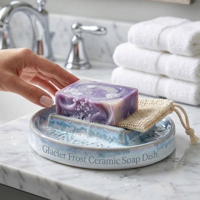 Glacier Frost Ceramic Soap Dish thumb 3