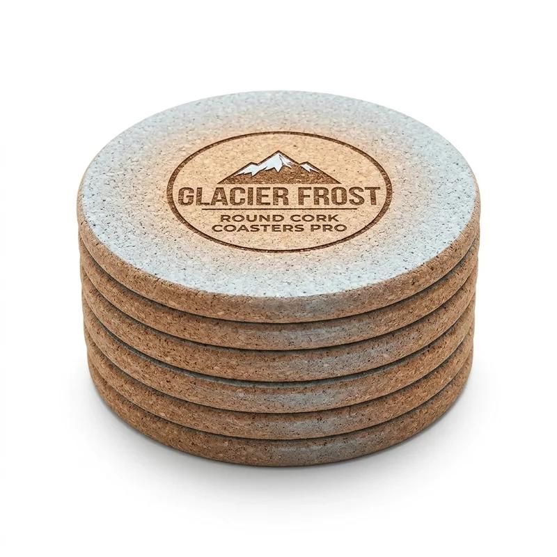 Glacier Frost Round Cork Coasters Pro thumb 2