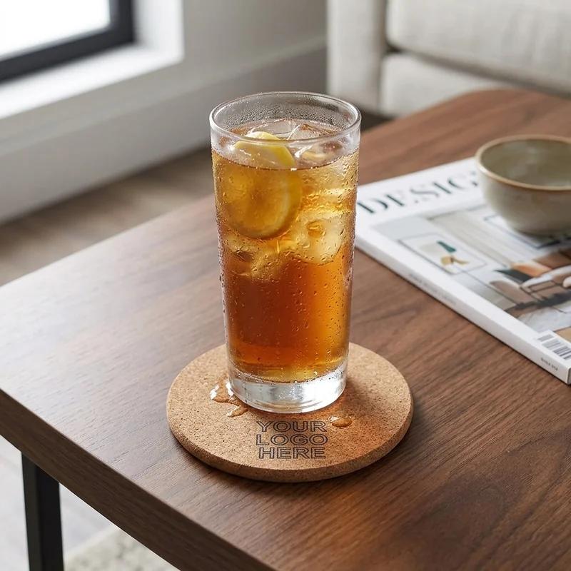 Glacier Frost Round Cork Coasters Pro thumb 3