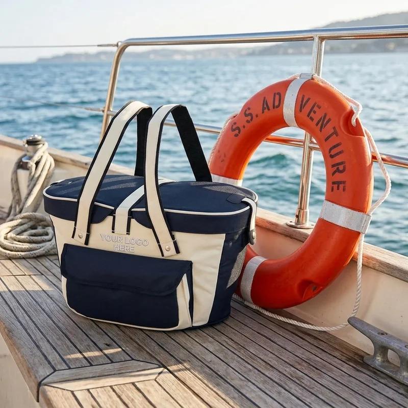 Nautical Navy Soft-Side Cooler thumb 3
