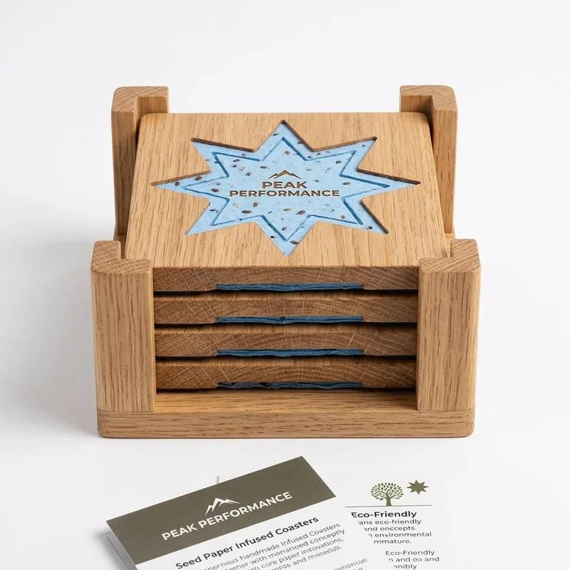 Peak Performance Wooden Coaster Set Pro thumb 2