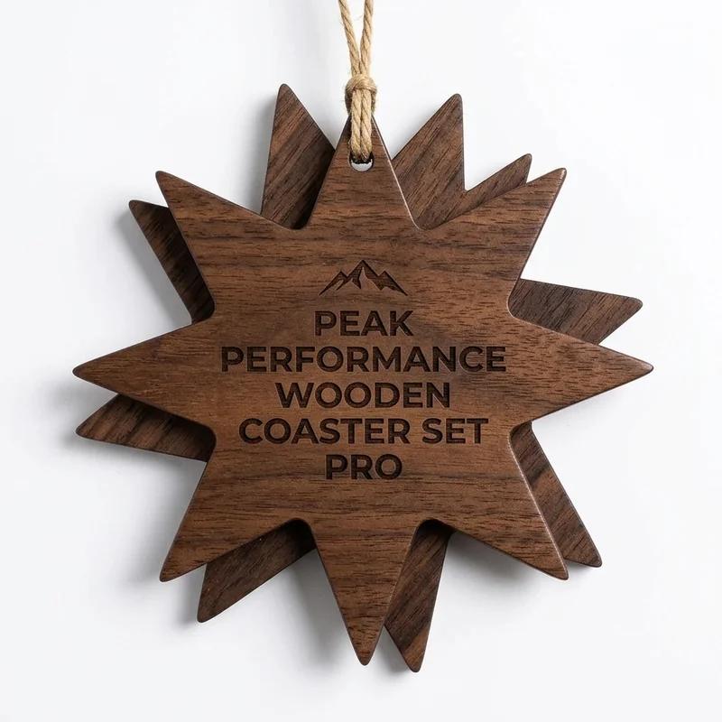 Peak Performance Wooden Coaster Set Pro thumb 4