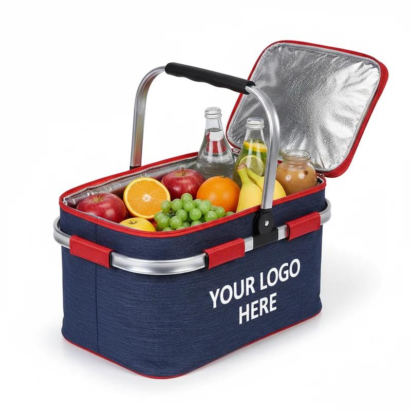 Collapsible Insulated Picnic Cooler Basket thumb 2