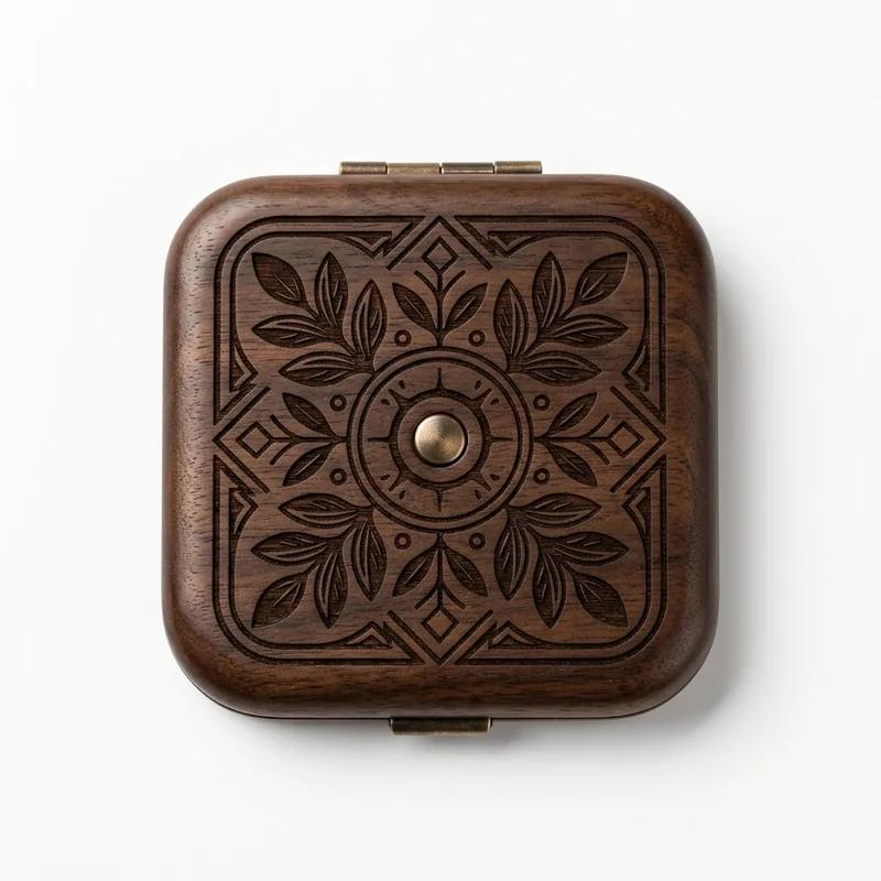 Aangepaste Pocket Spiegel van Massief Hout thumb 3