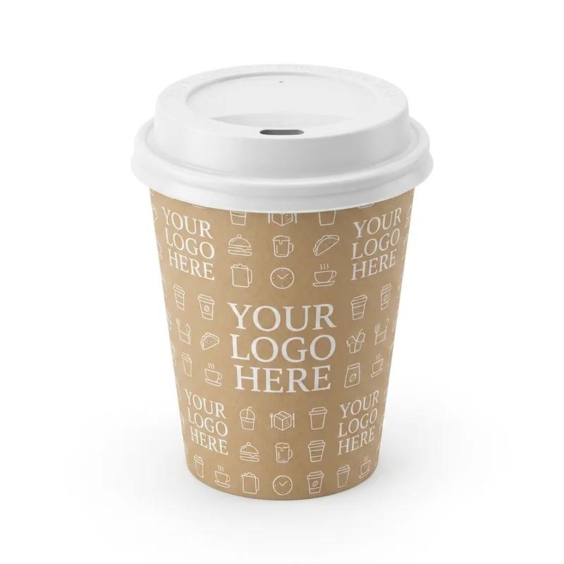 Takeaway Paper Cup 10oz White Lid thumb 2