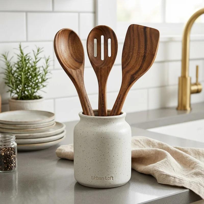 Urban Loft Wooden Kitchen Spoon Set thumb 3
